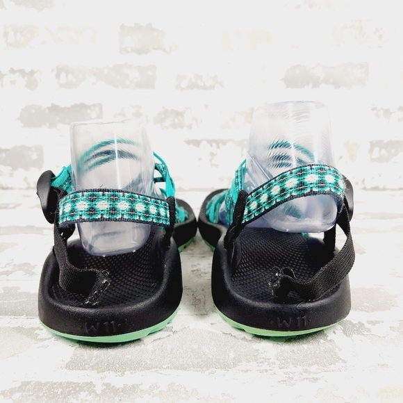 Chaco Black & Aqua Triple Strap Toe Loop Classic Chuckwalla Slip-On Sandals M786 - Picture 6 of 11